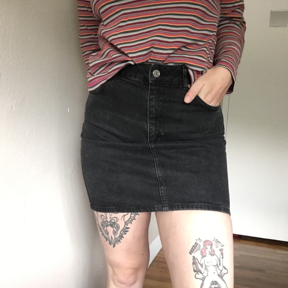 Topshop moto Jean mini skirt